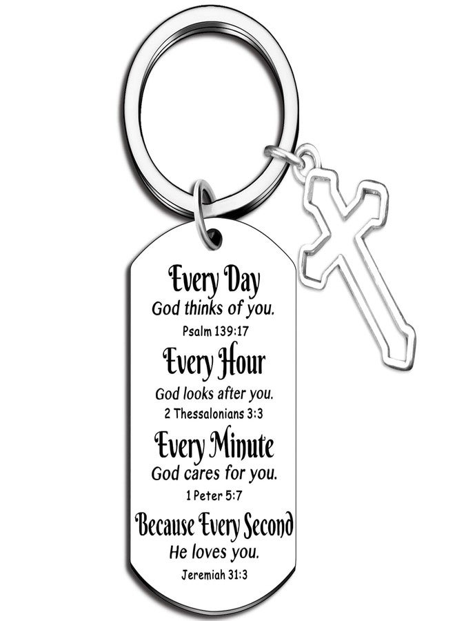 Aisity Christian Gifts for Women Men Cross Christian Keychain for Teen Boys Girls Faith Religious Baptism Gifts for Women Men Catholic Bible Verse Keychain for Birthday Chirstmas Stocking Stuffers - Image 1